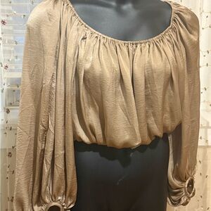 HYFVE Tan Off-Shoulder Blouse